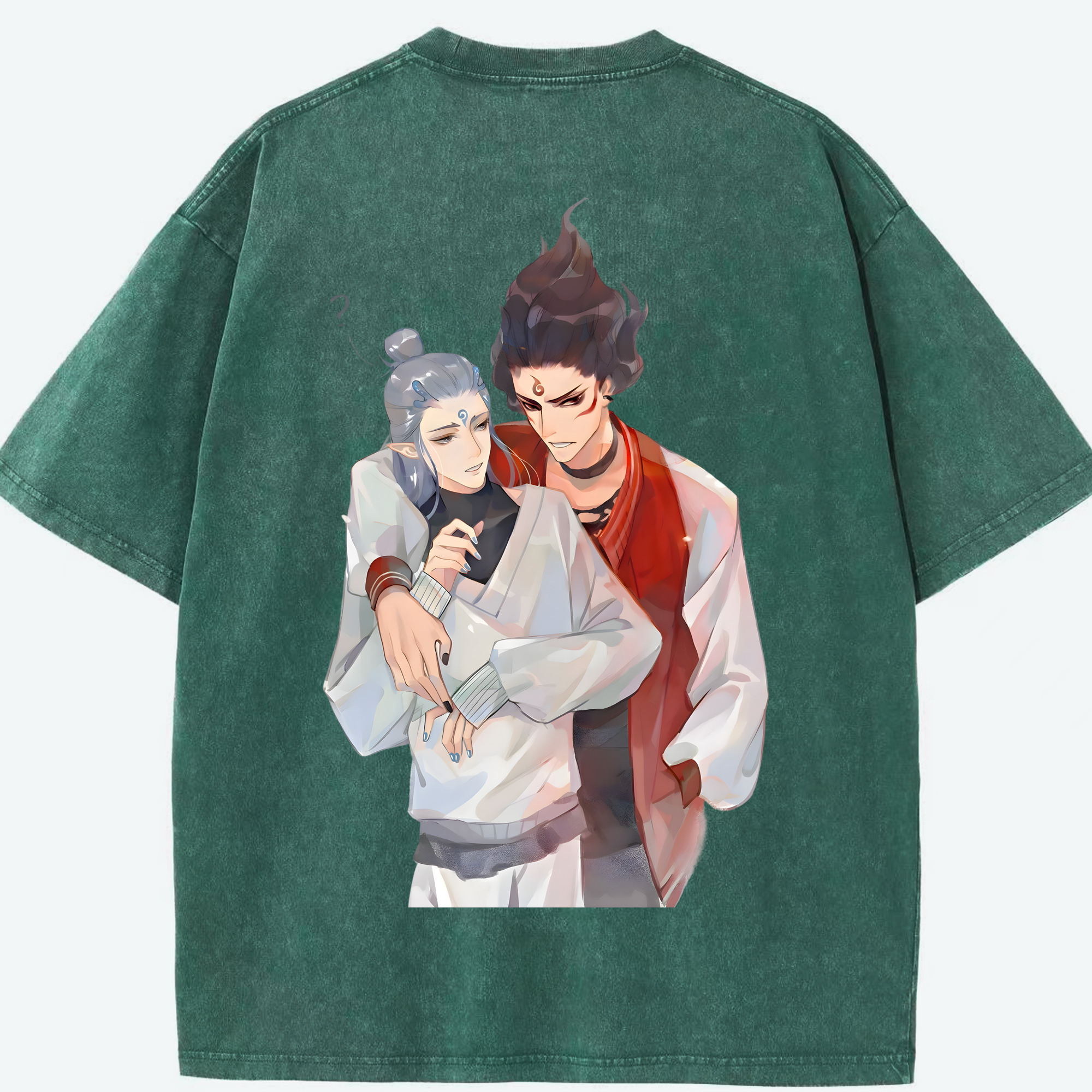 （画像用） Ne Zha 2 ナタ 魔童の大暴れ 綿100% ヴィンテージ風 半袖Tシャツ（背面プリント）